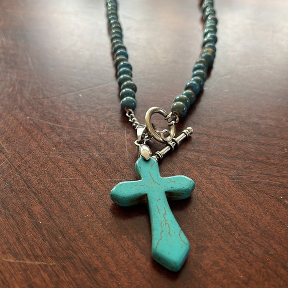 Prayer Bead Necklace with Cross Charm - Picture 6 of 6
